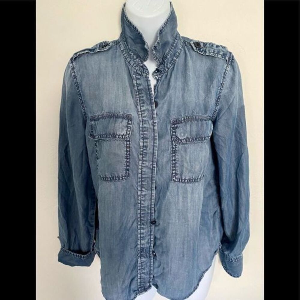 J Crew Denim Shirt - XS blue , Lyocell , armpit to armpit-17 , L -23